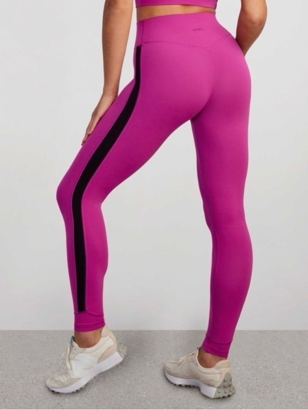 Stori Intro Tight Fuchsia Onyx Stripe Leggings Sz 4 Pants High Waist